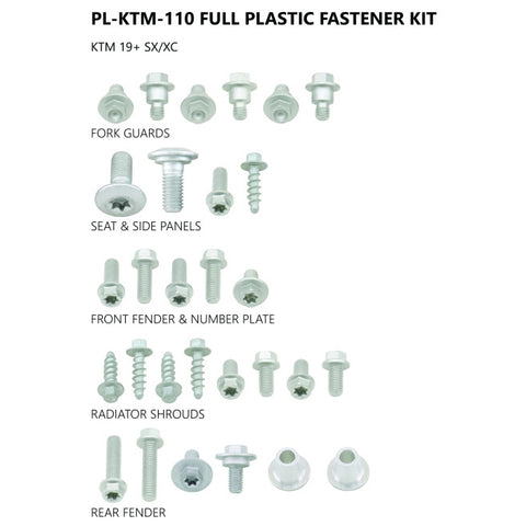 Kit Parafusos Plásticos UFO KTM SX/SX-F 19-22, EXC/EXC-F 20-23