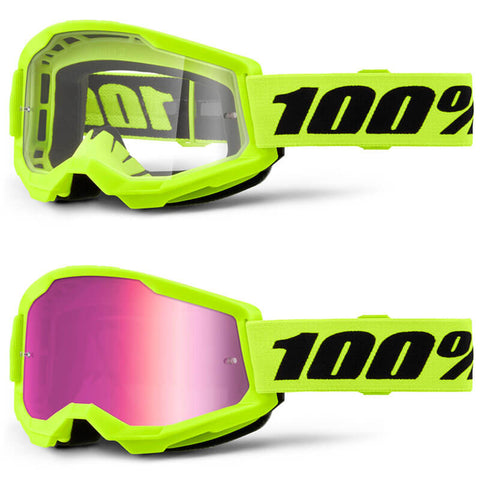 Óculos 100% STRATA 2 NEON YELLOW 2024 (com Lente espelhada: 40,90€)