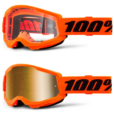 Óculos 100% STRATA 2 NEON ORANGE 2024 (com Lente espelhada: 40,90€)