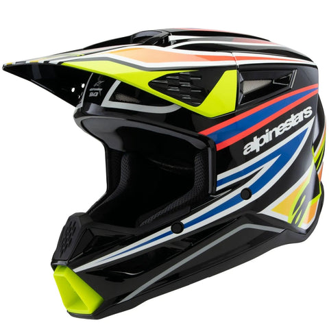 Capacete Infantil ALPINESTARS S-M3 WURX Preto/Amarelo/Azul 2026
