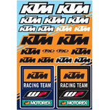 Folha de Autocolantes FACTORY EFFEX KTM RACING 48x30,5 cm