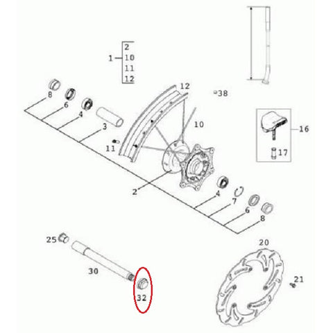 COLLAR NUT FRONT M16X1,5 WS=27