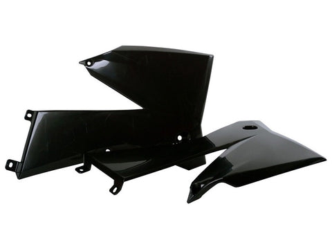 Tampas de Radiador/Depósito POLISPORT KTM EXC/EXC-F 05-07, SX/SX-F 05-06 Preto