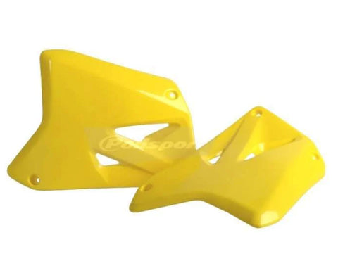 Tampas de Radiador/Depósito POLISPORT para SUZUKI RM 125/250 01-08 Amarelo