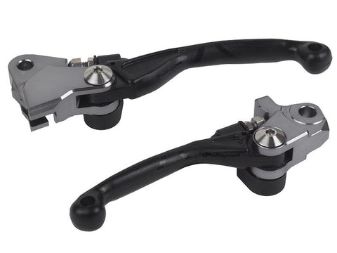 Par Manetes Articuladas INQUEBRÁVEIS POLISPORT PIVOT GAS GAS EC 250F/350F 21-25, EC 450F/500F 24-25 Preto (BRAKTEC)