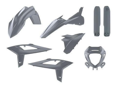 Kit de Plásticos POLISPORT FULL KIT BETA RR 125/200/250/300 2T 20-22, RR 350/390/430/480 4T 20-22 Cinzento