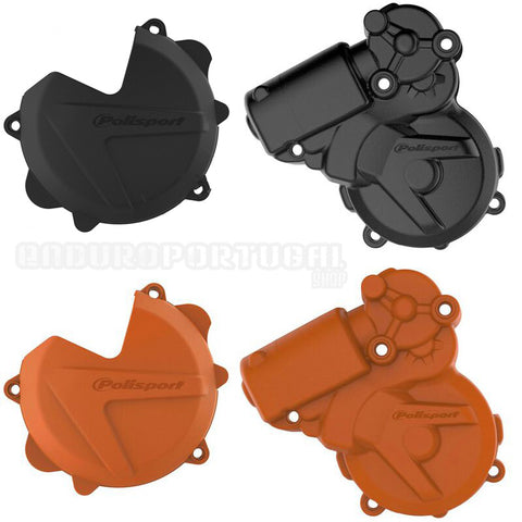 Protecção de Tampa de Embraiagem e Ignição POLISPORT KTM EXC 250/300 13-16 (Laranja: 32€)