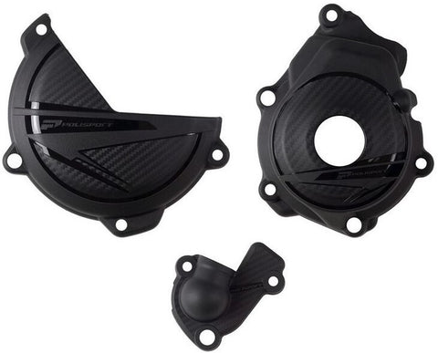Protecção de Tampa de Embraiagem, Ignição e Bomba de Água POLISPORT HUSQVARNA FC 250/350 23-24 Preto