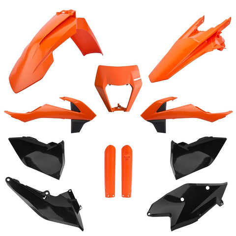 Kit de Plásticos POLISPORT FULL KIT KTM EXC 125/250/300 17-19, EXC-F 250/350/450/500 17-19 Laranja/Preto