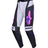 Conjunto ALPINESTARS TECHSTAR KNIF Preto/Cinza Claro/Roxo 5 