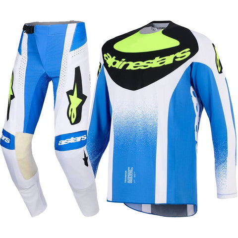 Conjunto ALPINESTARS TECHSTAR KNIF Azul/Preto/Amarelo Flúor 1