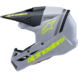 Capacete ALPINESTARS SM3 RADIUM ECE06 Cinza/Preto/Amarelo Flúor 2