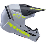 Capacete ALPINESTARS SM3 RADIUM ECE06 Cinza/Preto/Amarelo Flúor 4