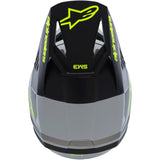 Capacete ALPINESTARS SM3 RADIUM ECE06 Cinza/Preto/Amarelo Flúor 7