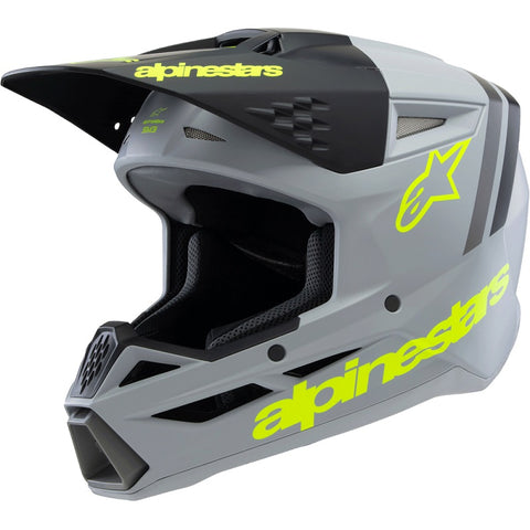 Capacete ALPINESTARS SM3 RADIUM ECE06 Cinza/Preto/Amarelo Flúor 1