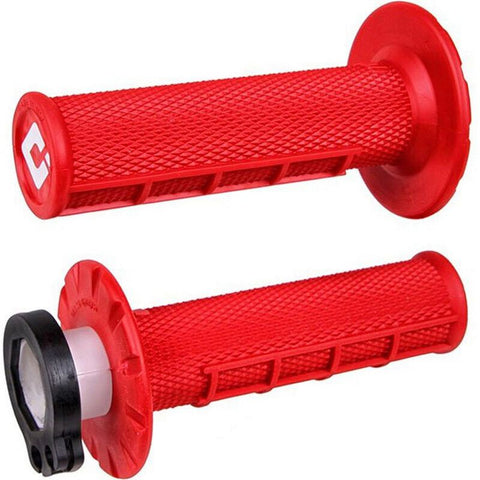 Punhos ODI LOCK-ON HALF WAFFLE V2 2T e 4T Vermelho