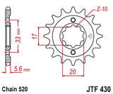 Pinhão de Ataque JT KAWASAKI KX 250F 04-05