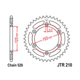 Cremalheira Aço JT para BETA RR 2T/4T 13-25, X-TRAINER 250/300 15-25 (ver modelos)