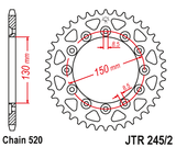Cremalheira Aço JT para HONDA XR 250R 82-89, XR 600R 85-87
