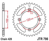 Cremalheira Aço JT para SUZUKI RM 80 82-01, RM 85 02-25