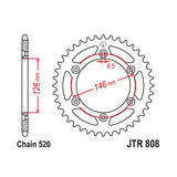 Cremalheira Aço JT para SUZUKI RM 125/250 81-08, RMX 250 89-99