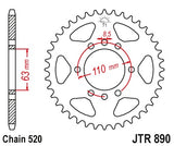 Cremalheira Aço JT HUSQVARNA SVARTPILEN 125 21-24, SVARTPILEN 401 18-24, VITPILEN 401 18-24