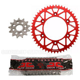 Kit Transmissão Completo Cremalheira Alumínio Vermelho JT RACELITE HONDA CRF 450R/X/RX 02-25 (116 elos)