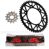 Kit Transmissão Completo Cremalheira Alumínio Preto JT RACELITE HUSABERG TE 125 12-14, TE 250/300 11-14 (118 elos)