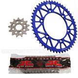 Kit Transmissão Completo Cremalheira Alumínio Azul JT RACELITE YAMAHA WR 250F 01-25, YZ 250F 01-25 (114 elos)