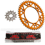 Kit Transmissão Completo Cremalheira Alumínio Laranja JT RACELITE KTM EXC-F 250/350/400/450/500/520/525/530 90-25 (118 elos)