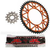Kit Transmissão Completo Cremalheira Mista Laranja JT TWINSTAR KTM EXC-F  90-25 (118 elos)
