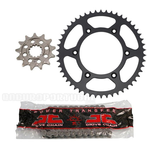 Kit Transmissão Completo Aço JT BETA RR 2T/4T 13-25, X-TRAINER 250/300 15-25 (118 elos)