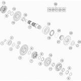 Kit de Reparação de Pinhão de Ataque Original KTM/HUSQVARNA 2T 250/300 17-23, GAS GAS 2T 250/300 21-23 (Ref. 99)