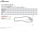 Tabela tamanhos botas ALPINESTARS