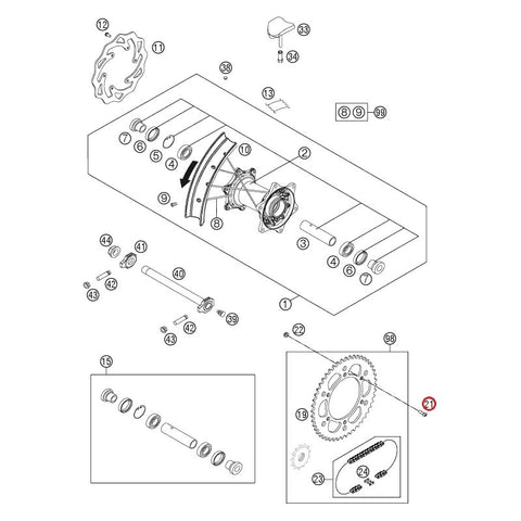 Parafuso de Cremalheira KTM ISA45 M8X26