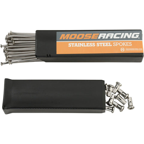 Jogo de Raios e Cabeças Aço Inoxidável MOOSE RACING para SUZUKI RMZ 250 07-20, RMZ 450 05-20 Roda 21``
