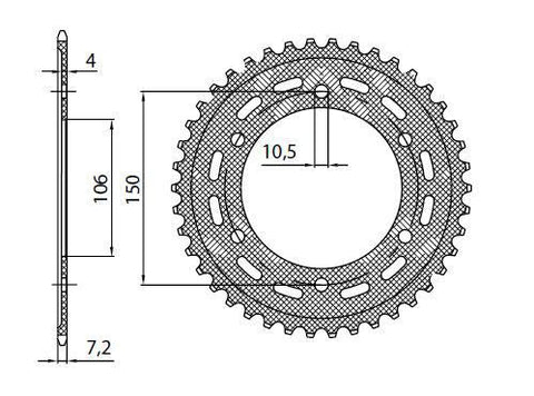 Cremalheira Aço SUNSTAR KTM 1290 SUPER ADVENTURE 15-22 - 42 Dentes