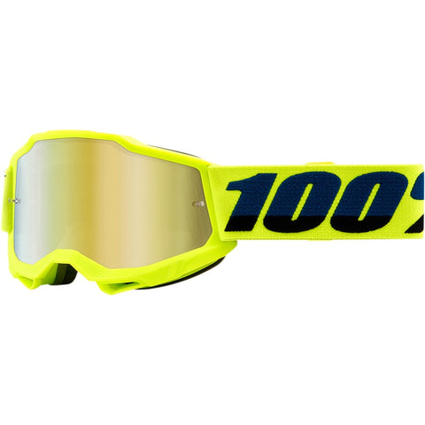 Óculos 100% ACCURI 2 FLUO YELLOW Junior 2021 - Lente Dourado Espelhado - Criança