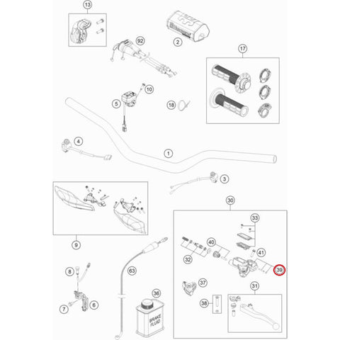 Abraçadeira (Meia Lua) Bomba de Embraiagem MAGURA HUSQVARNA FC 250/350/450 16-21, TC 125 16-21, FE/TE 250/300/350/450/501 17-21