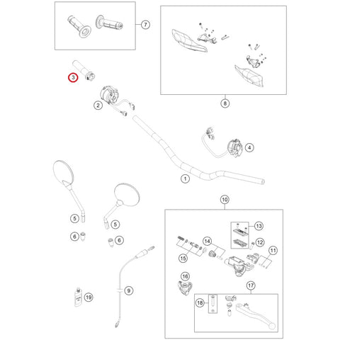 Punho de Acelerador Original HUSQVARNA 710 ENDURO 16-20