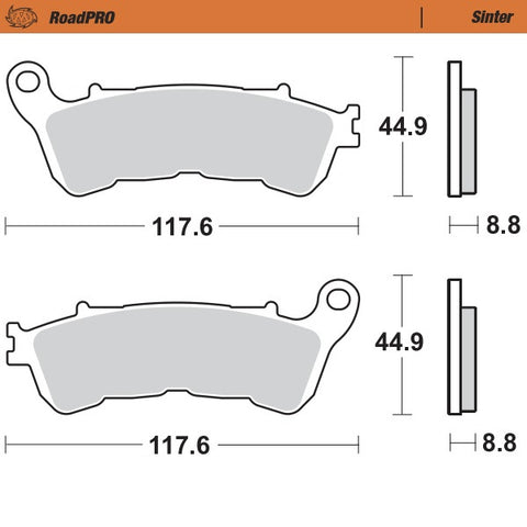 Pastilhas Travão Frente MOTO-MASTER SINTER ROADPRO HONDA XLV 700 TRANSALP 08-12 (Sistema ABS)