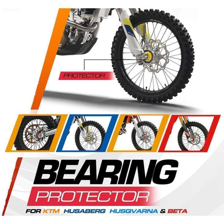 Kit Protector Rolamentos Roda 4MX KTM EXC/EXC-F 07-15, SX/SX-F 07-14, HUSABERG 09-13 (várias cores)