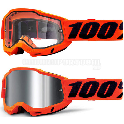 Óculos 100% ACCURI 2 LARANJA FLÚOR 2022 (com Lente espelhada: 42€)