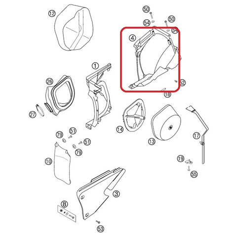 Parte Traseira da Caixa de Filtro de Ar KTM EXC 98-03, SX 98-02
