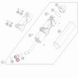 Borracha União de Escape-Ponteira Original KTM SX 125/150 16-22 EXC 150 20-21