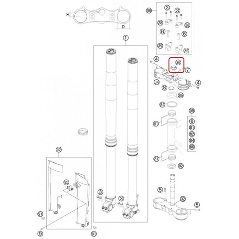 Parafuso de cabeça de direcção KTM - Ref. 36