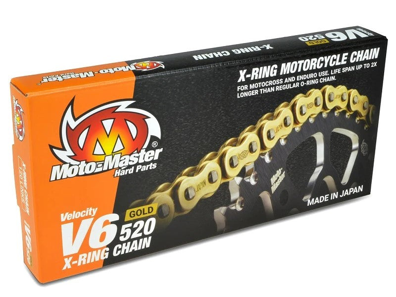 Corrente MOTO-MASTER V6 520 X-Ring Dourada (120 elos)