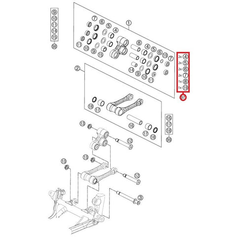 Kit de Reparação TRIANGLE LEVER REP. KIT REAR