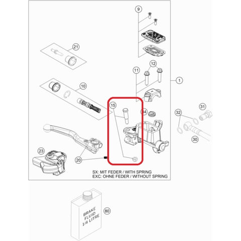 Parafuso Bomba de Travão KTM