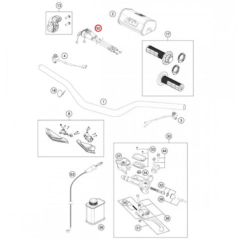Cabo Acelerador Original HUSQVARNA FC 250/350/450 16-18, FE 250/350/450 17-19